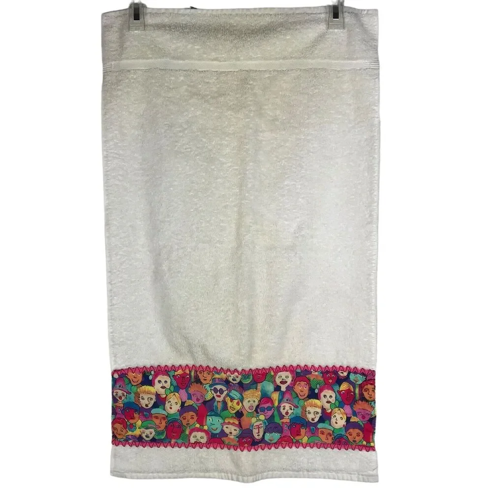 Vtg Cannon Royal Family Classic Towel Set 2 Bath & 2 Hand Mod Illustrated Faces